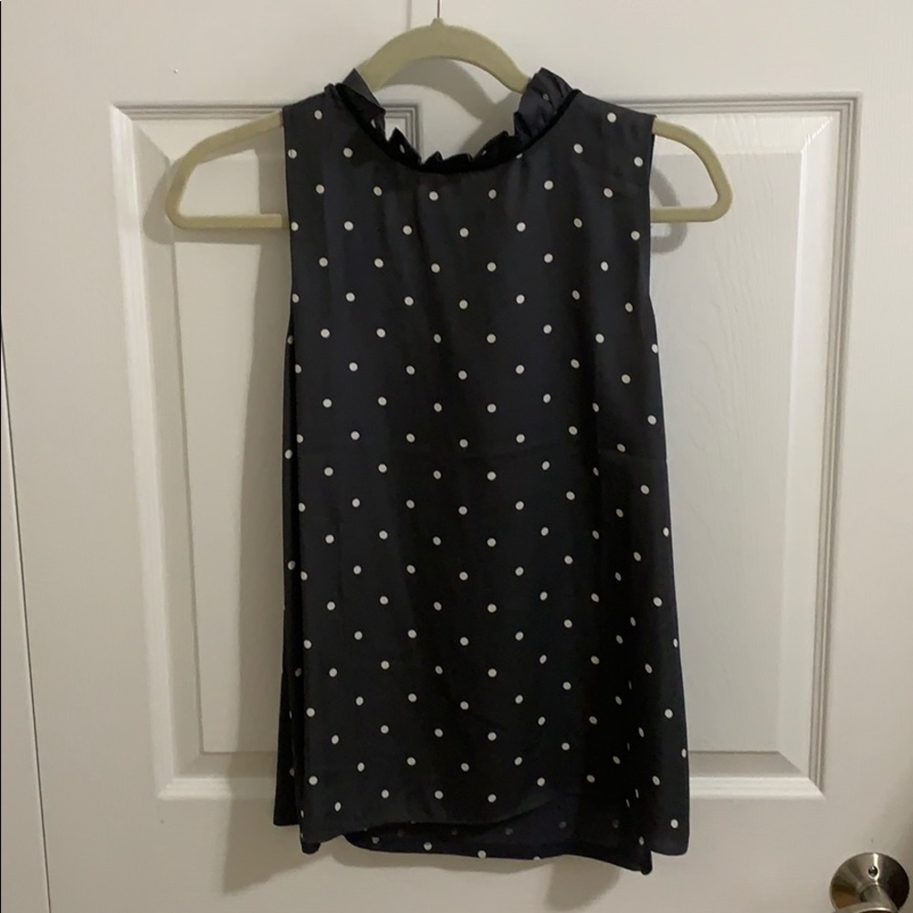 Loft Grey Polka Dot Blouse